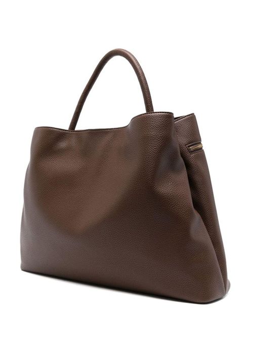 TOTE WITH LOCK OVAL T TWIN SET | 252TD826011054 BLACK CHOCOLATE